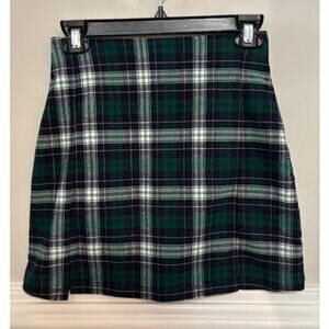 John Galt Plaid A-Line Mini Skirt Plaid Preppy Academia XS Flirty Old Money